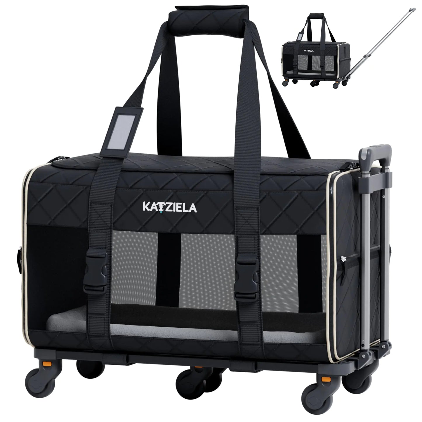 Pet Carrier Airline Approved - Dog Carrier with Wheels - TSA Airline Approved Dog Carrier - Rolling Pet Carrier with Wheels for Small to Medium Size Cat or Dog - Airplane Cabin Animal